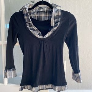Very smart collared neck shirt with attached sweater